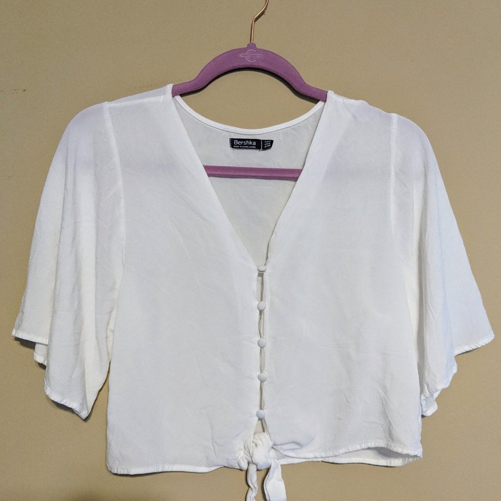 Bershka white short sleeve top
